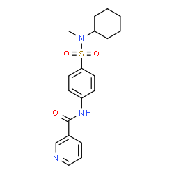 ChemSpider 2D Image | N-{4-[Cyclohexyl(methyl)sulfamoyl]phenyl}nicotinamide | C19H23N3O3S