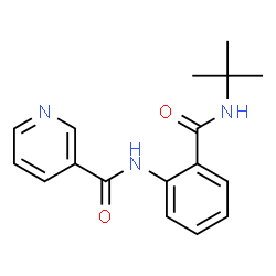 ChemSpider 2D Image | N-{2-[(2-Methyl-2-propanyl)carbamoyl]phenyl}nicotinamide | C17H19N3O2