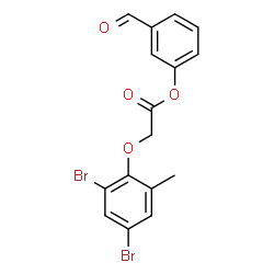 ChemSpider 2D Image | 3-Formylphenyl (2,4-dibromo-6-methylphenoxy)acetate | C16H12Br2O4