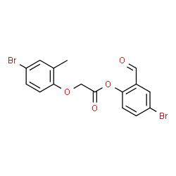 ChemSpider 2D Image | 4-Bromo-2-formylphenyl (4-bromo-2-methylphenoxy)acetate | C16H12Br2O4