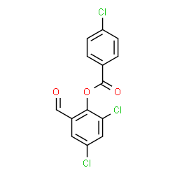 ChemSpider 2D Image | 2,4-Dichloro-6-formylphenyl 4-chlorobenzoate | C14H7Cl3O3