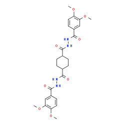 ChemSpider 2D Image | N'~1~,N'~4~-Bis(3,4-dimethoxybenzoyl)-1,4-cyclohexanedicarbohydrazide | C26H32N4O8