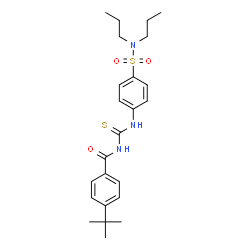 ChemSpider 2D Image | N-{[4-(Dipropylsulfamoyl)phenyl]carbamothioyl}-4-(2-methyl-2-propanyl)benzamide | C24H33N3O3S2