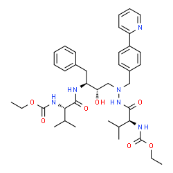 ChemSpider 2D Image | Ethyl {(6S,11S,12S,15S)-12-benzyl-11-hydroxy-6-isopropyl-16-methyl-4,7,14-trioxo-9-[4-(2-pyridinyl)benzyl]-3-oxa-5,8,9,13-tetraazaheptadecan-15-yl}carbamate | C38H52N6O7