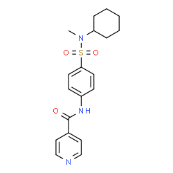 ChemSpider 2D Image | N-{4-[Cyclohexyl(methyl)sulfamoyl]phenyl}isonicotinamide | C19H23N3O3S