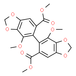 ChemSpider 2D Image | Dimethyl 4,4'-dimethoxy-5,5'-bi-1,3-benzodioxole-6,6'-dicarboxylate | C20H18O10