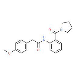 ChemSpider 2D Image | 2-(4-Methoxyphenyl)-N-[2-(1-pyrrolidinylcarbonyl)phenyl]acetamide | C20H22N2O3