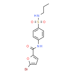 ChemSpider 2D Image | 5-Bromo-N-[4-(propylsulfamoyl)phenyl]-2-furamide | C14H15BrN2O4S