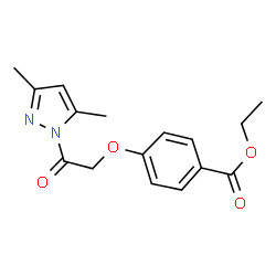 ChemSpider 2D Image | Ethyl 4-[2-(3,5-dimethyl-1H-pyrazol-1-yl)-2-oxoethoxy]benzoate | C16H18N2O4