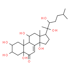 ChemSpider 2D Image | 2,3,5,11,14,20,22-Heptahydroxycholest-7-en-6-one | C27H44O8