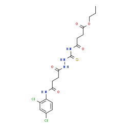 ChemSpider 2D Image | Propyl 4-{[(2-{4-[(2,4-dichlorophenyl)amino]-4-oxobutanoyl}hydrazino)carbonothioyl]amino}-4-oxobutanoate | C18H22Cl2N4O5S