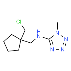 ChemSpider 2D Image | N-{[1-(Chloromethyl)cyclopentyl]methyl}-1-methyl-1H-tetrazol-5-amine | C9H16ClN5