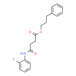 ChemSpider 2D Image | 3-Phenylpropyl 4-[(2-fluorophenyl)amino]-4-oxobutanoate | C19H20FNO3