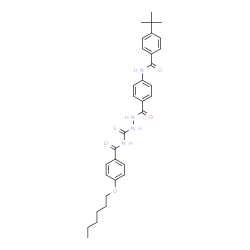 ChemSpider 2D Image | 4-(Hexyloxy)-N-{[2-(4-{[4-(2-methyl-2-propanyl)benzoyl]amino}benzoyl)hydrazino]carbonothioyl}benzamide | C32H38N4O4S