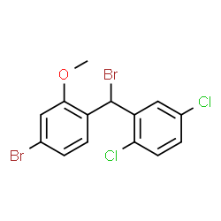 ChemSpider 2D Image | 4-Bromo-1-[bromo(2,5-dichlorophenyl)methyl]-2-methoxybenzene | C14H10Br2Cl2O