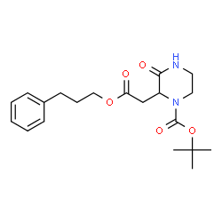 ChemSpider 2D Image | 2-Methyl-2-propanyl 3-oxo-2-[2-oxo-2-(3-phenylpropoxy)ethyl]-1-piperazinecarboxylate | C20H28N2O5