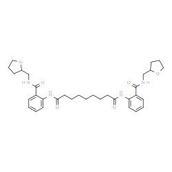 ChemSpider 2D Image | N,N'-Bis{2-[(tetrahydro-2-furanylmethyl)carbamoyl]phenyl}nonanediamide | C33H44N4O6