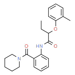 ChemSpider 2D Image | 2-(2-Methylphenoxy)-N-[2-(1-piperidinylcarbonyl)phenyl]butanamide | C23H28N2O3