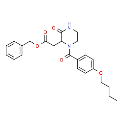 ChemSpider 2D Image | Benzyl [1-(4-butoxybenzoyl)-3-oxo-2-piperazinyl]acetate | C24H28N2O5
