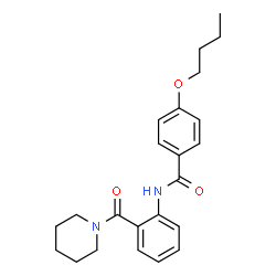 ChemSpider 2D Image | 4-Butoxy-N-[2-(1-piperidinylcarbonyl)phenyl]benzamide | C23H28N2O3