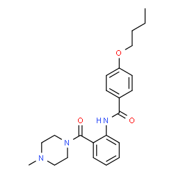 ChemSpider 2D Image | 4-Butoxy-N-{2-[(4-methyl-1-piperazinyl)carbonyl]phenyl}benzamide | C23H29N3O3
