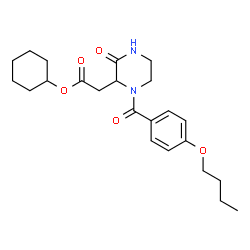 ChemSpider 2D Image | Cyclohexyl [1-(4-butoxybenzoyl)-3-oxo-2-piperazinyl]acetate | C23H32N2O5