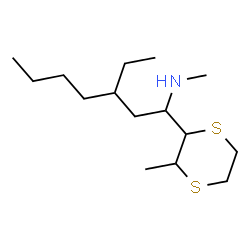 ChemSpider 2D Image | 3-Ethyl-N-methyl-1-(3-methyl-1,4-dithian-2-yl)-1-heptanamine | C15H31NS2