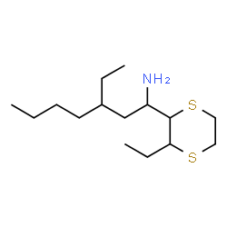 ChemSpider 2D Image | 3-Ethyl-1-(3-ethyl-1,4-dithian-2-yl)-1-heptanamine | C15H31NS2
