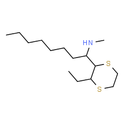 ChemSpider 2D Image | 1-(3-Ethyl-1,4-dithian-2-yl)-N-methyl-1-octanamine | C15H31NS2