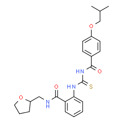 ChemSpider 2D Image | 2-{[(4-Isobutoxybenzoyl)carbamothioyl]amino}-N-(tetrahydro-2-furanylmethyl)benzamide | C24H29N3O4S