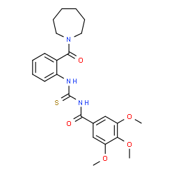 ChemSpider 2D Image | N-{[2-(1-Azepanylcarbonyl)phenyl]carbamothioyl}-3,4,5-trimethoxybenzamide | C24H29N3O5S