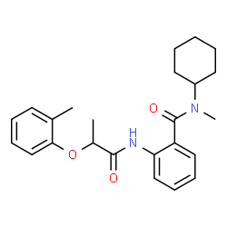 ChemSpider 2D Image | N-Cyclohexyl-N-methyl-2-{[2-(2-methylphenoxy)propanoyl]amino}benzamide | C24H30N2O3