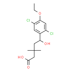ChemSpider 2D Image | 5-(2,5-Dichloro-4-ethoxyphenyl)-5-hydroxy-3,3-dimethylpentanoic acid | C15H20Cl2O4