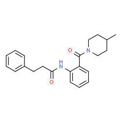 ChemSpider 2D Image | N-{2-[(4-Methyl-1-piperidinyl)carbonyl]phenyl}-3-phenylpropanamide | C22H26N2O2