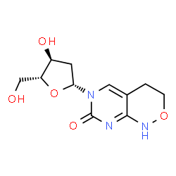 ChemSpider 2D Image | 6-(2-Deoxy-beta-D-erythro-pentofuranosyl)-4,6-dihydro-1H-pyrimido(4,5-c)(1,2)oxazin-7(3H)-one | C11H15N3O5