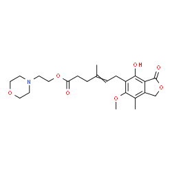 ChemSpider 2D Image | 2-(4-Morpholinyl)ethyl 6-(1,3-dihydro-4-hydroxy-6-methoxy-7-methyl-3-oxo-5-isobenzofuranyl)-4-methyl-4-hexenoate | C23H31NO7