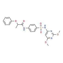 ChemSpider 2D Image | N-[4-[(2,6-dimethoxypyrimidin-4-yl)sulfamoyl]phenyl]-2-phenoxy-propanamide | C21H22N4O6S