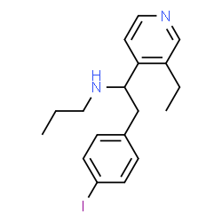 ChemSpider 2D Image | N-[1-(3-Ethyl-4-pyridinyl)-2-(4-iodophenyl)ethyl]-1-propanamine | C18H23IN2