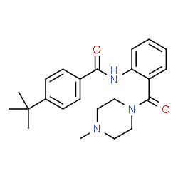 ChemSpider 2D Image | N-{2-[(4-Methyl-1-piperazinyl)carbonyl]phenyl}-4-(2-methyl-2-propanyl)benzamide | C23H29N3O2