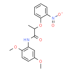 ChemSpider 2D Image | N-(2,5-Dimethoxyphenyl)-2-(2-nitrophenoxy)propanamide | C17H18N2O6