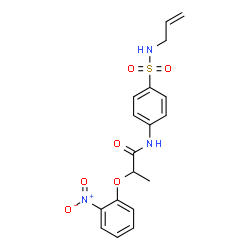 ChemSpider 2D Image | N-[4-(Allylsulfamoyl)phenyl]-2-(2-nitrophenoxy)propanamide | C18H19N3O6S