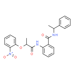 ChemSpider 2D Image | 2-{[2-(2-Nitrophenoxy)propanoyl]amino}-N-(1-phenylethyl)benzamide | C24H23N3O5