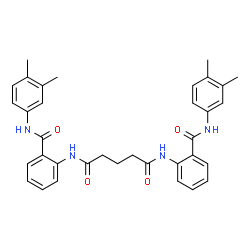 ChemSpider 2D Image | N,N'-Bis{2-[(3,4-dimethylphenyl)carbamoyl]phenyl}pentanediamide | C35H36N4O4