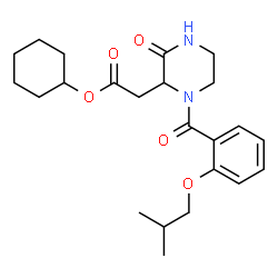ChemSpider 2D Image | Cyclohexyl [1-(2-isobutoxybenzoyl)-3-oxo-2-piperazinyl]acetate | C23H32N2O5