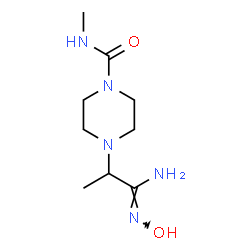 ChemSpider 2D Image | 4-[(1Z)-1-Amino-1-(hydroxyimino)-2-propanyl]-N-methyl-1-piperazinecarboxamide | C9H19N5O2