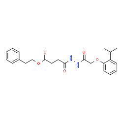 ChemSpider 2D Image | 2-Phenylethyl 4-{2-[(2-isopropylphenoxy)acetyl]hydrazino}-4-oxobutanoate | C23H28N2O5