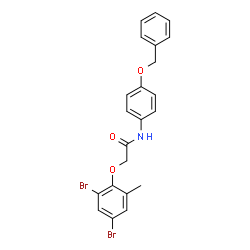 ChemSpider 2D Image | N-[4-(Benzyloxy)phenyl]-2-(2,4-dibromo-6-methylphenoxy)acetamide | C22H19Br2NO3