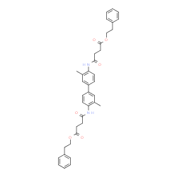 ChemSpider 2D Image | Bis(2-phenylethyl) 4,4'-[(3,3'-dimethyl-4,4'-biphenyldiyl)diimino]bis(4-oxobutanoate) | C38H40N2O6