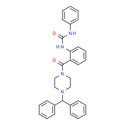 ChemSpider 2D Image | 1-(2-{[4-(Diphenylmethyl)-1-piperazinyl]carbonyl}phenyl)-3-phenylurea | C31H30N4O2