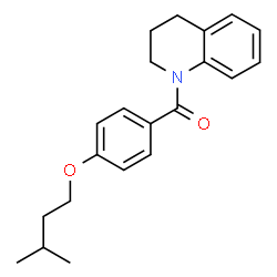 ChemSpider 2D Image | 3,4-Dihydro-1(2H)-quinolinyl[4-(3-methylbutoxy)phenyl]methanone | C21H25NO2